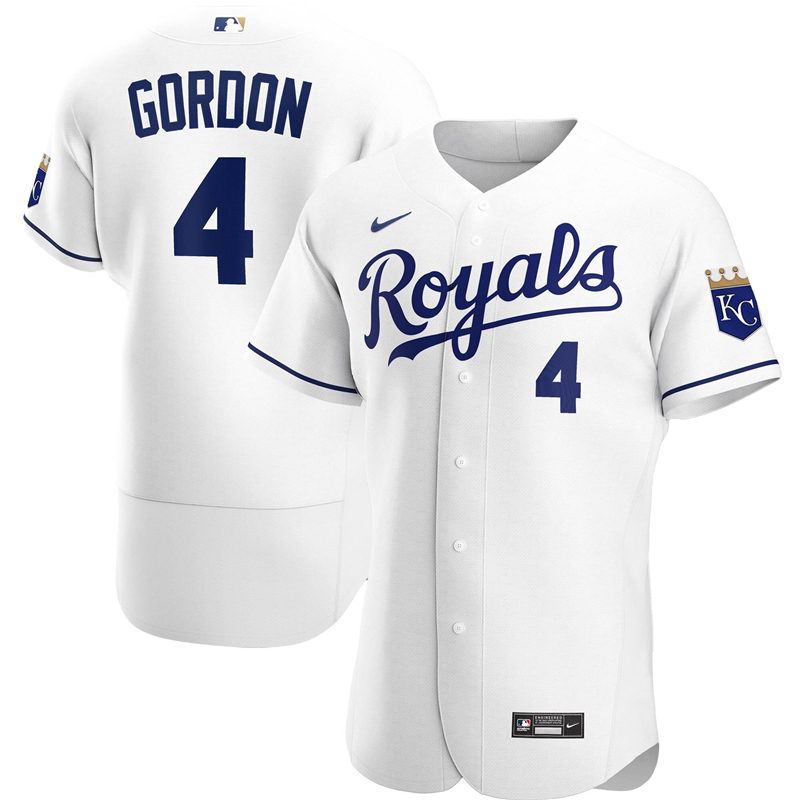 2020 MLB Men Kansas City Royals Alex Gordon Nike White Home 2020 Authentic Player Jersey 1->kansas city royals->MLB Jersey